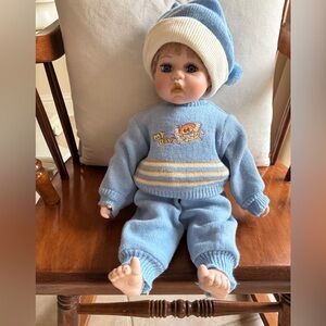 Ashley Belle porcelain my baby Blue Knit outfit boy Doll